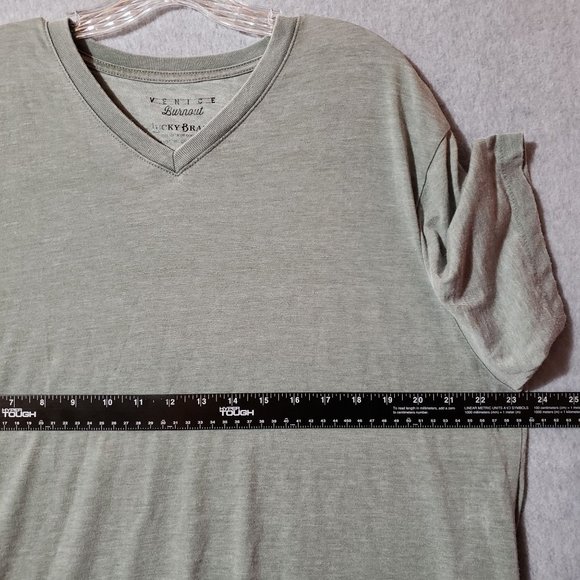 🚫SOLD🚫lucky brand venice burnout V neck t shirt mens size XL gray - Picture 6 of 6